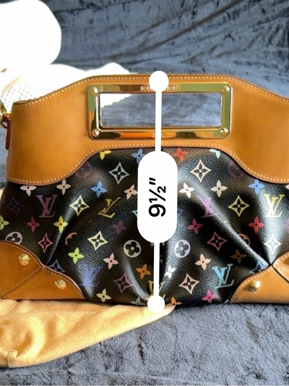 Louis Vuitton Multicolor Monogram Black Canvas & Tan Leather Shoulder Bag - Picture 16 of 16